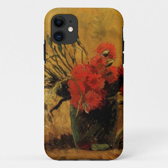 Capa Para iPhone Da Case-Mate Vase com cravos vermelhos e brancos (Verso)