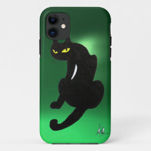 Capa Para iPhone Da Case-Mate verde-CAT PRETO