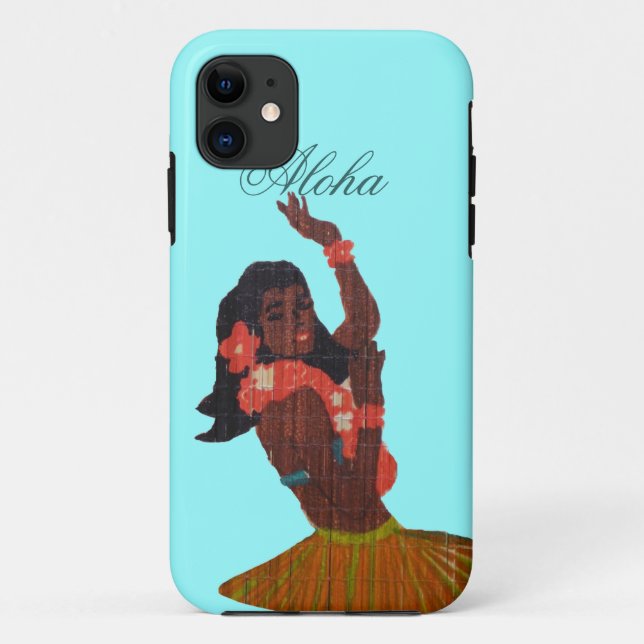 Capa Para iPhone Da Case-Mate Verde de Seafoam do dançarino de Hula Aloha (Verso)