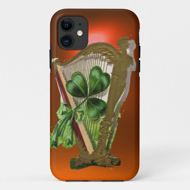 Capa Para iPhone Da Case-Mate VERDE SHAMROCK HARP laranja (Verso)