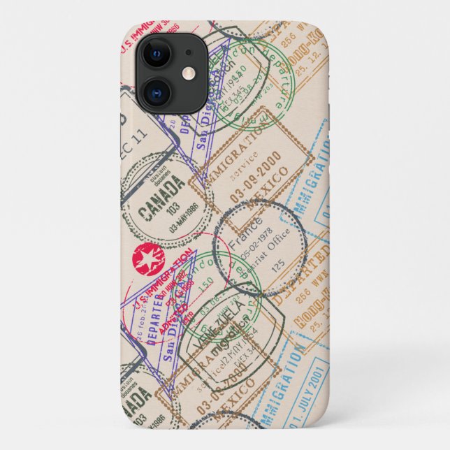 Capa Para iPhone Da Case-Mate Viagem de Carimbos do Passport (Verso)