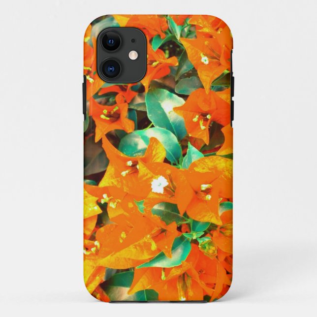Capa Para iPhone Da Case-Mate Vibrantes Flores de Bougainvillea Laranja (Verso)