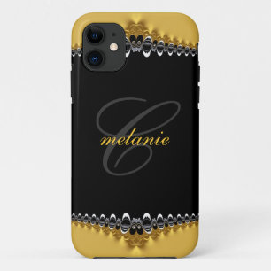Capa Para iPhone Da Case-Mate Vintage Gótica Dourada+Black Lace Monograma iPhone