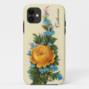 Capa Para iPhone Da Case-Mate Vintage Rosa com flores azuis