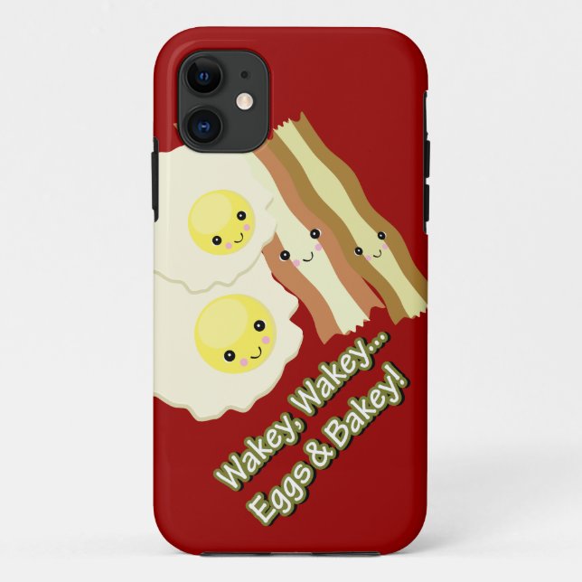 Capa Para iPhone Da Case-Mate wakey wakey ovos e bakey kawaii bacon ovos (Verso)