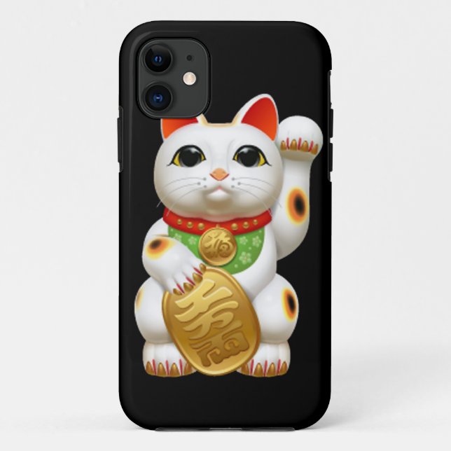 Capa Para iPhone Da Case-Mate welc japonês da talismã do encanto do gato (Verso)