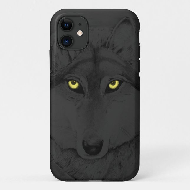 Capa Para iPhone Da Case-Mate Wolf Eyes II (olhos amarelos) - cinzas (Verso)