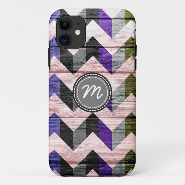 Capa Para iPhone Da Case-Mate Wood aztec chevron zigzag padrão #2 (Verso)