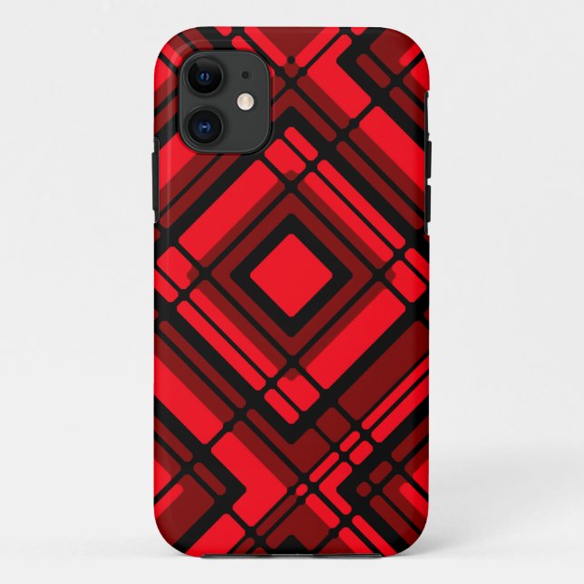 Capa Para iPhone Da Case-Mate Xadrez vermelha (Verso)