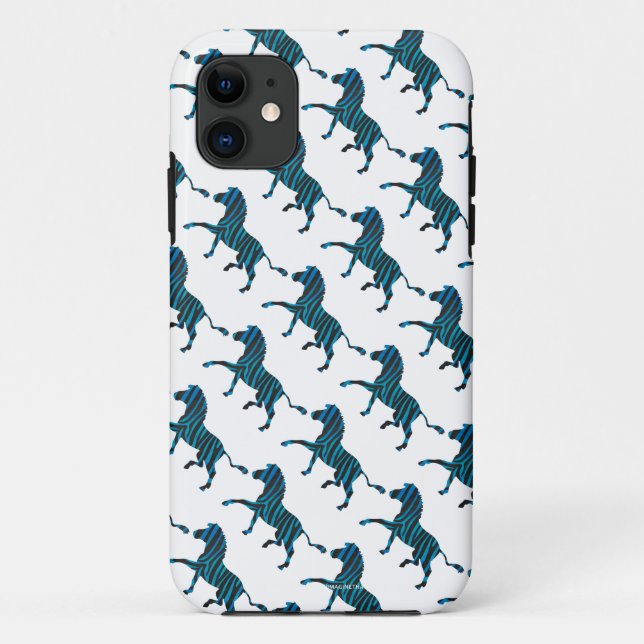 Capa Para iPhone Da Case-Mate Zebra Silhueta Negra e Azul (Verso)