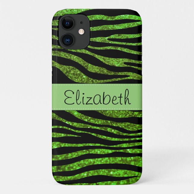Capa Para iPhone Da Case-Mate Zebra Verde, Zebra Brilhante, Impressão Zebra, Seu (Verso)