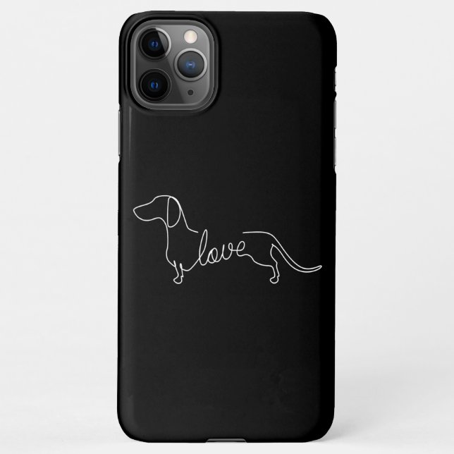 Capa Para iPhone Dachshund Chiweenie Wiener Cão Adoro Arte (Verso)