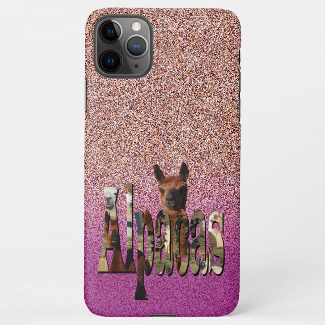 Capa Para iPhone Desenho Alpaca Ombre Rosa, (Verso)