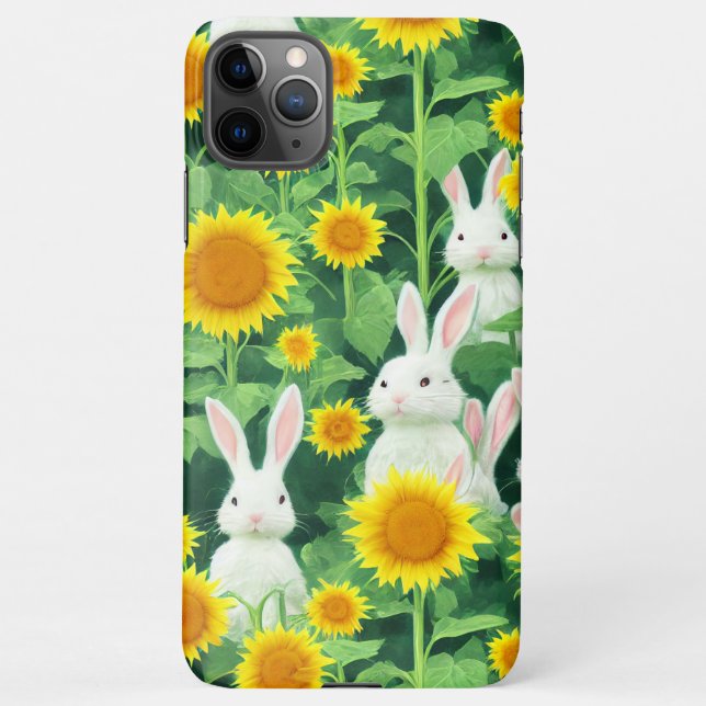 Capa Para iPhone Desenho De Jardim De Girassol Encantado E Bonito (Verso)