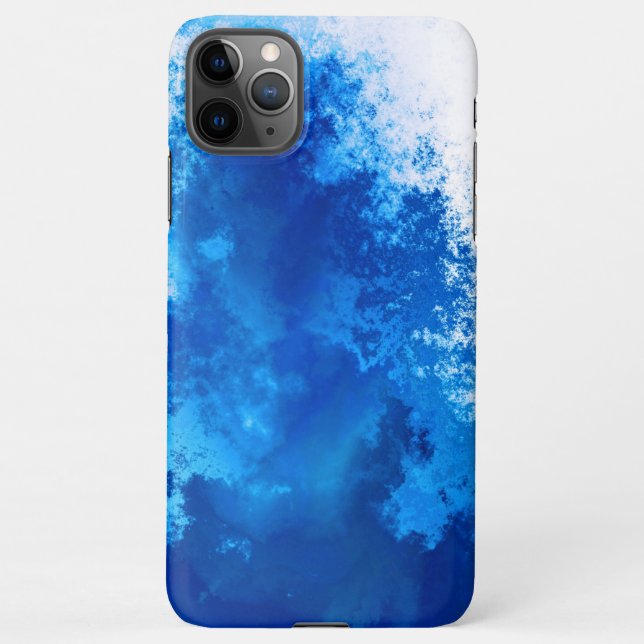 Capa Para iPhone design de cor sólida azul abstrato (Verso)