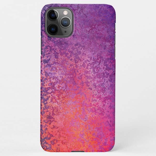 Capa Para iPhone design de textura abstrato em rosa e roxo (Verso)