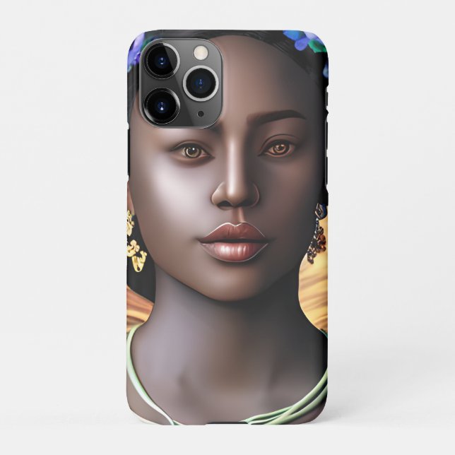 Capa Para iPhone Deusa Negra | Arte AI entre mulheres afro-american (Verso)