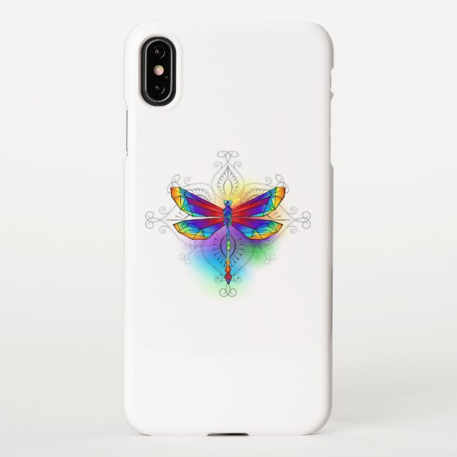 Capa Para iPhone Dragonfly Poligonal (Verso)
