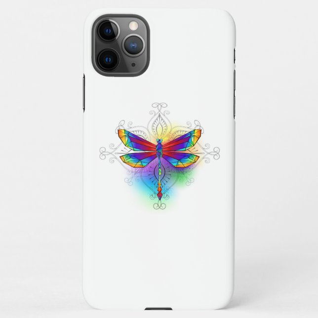 Capa Para iPhone Dragonfly Poligonal (Verso)