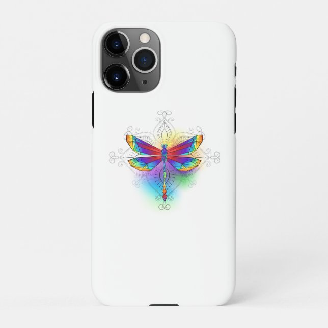 Capa Para iPhone Dragonfly Poligonal (Verso)