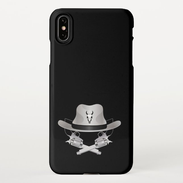 Capa Para iPhone Duas armas cruzadas e chapéu (Verso)