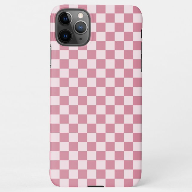 Capa Para iPhone Dusty rose checkerboard pattern (Verso)