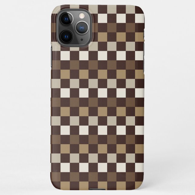 Capa Para iPhone Earthy minerals checkerboard pattern (Verso)