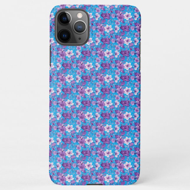Capa Para iPhone Elegant floral pattern in purple tones (Verso)