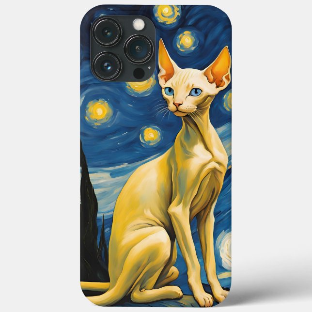 Capa para iPhone | Elf Sphynx Cat Painting Art Van (Verso)
