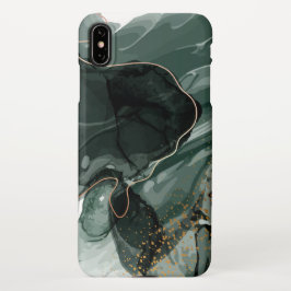 Capa Para iPhone Emerald Green e Dourado Marble, Fundo Marble
