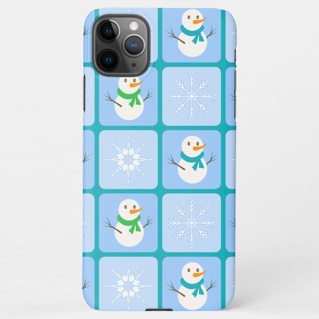 Capa Para iPhone Espelho de neve e flocos de neve com verificação d (Verso)