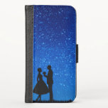 Amantes sob lua de cheio<br><div class="desc">Amantes sob uma lua de cheio com um fundo azul estrelado à noite. 100% personalizável. Clique no botão PERSONALIZAR para adicionar, mover, excluir, redimensionar ou alterar qualquer uma das fontes ou gráficos.</div>