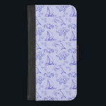 Capa Carteira Para iPhone 8/7 Plus Animais do mar e padrão de desenho de uma linha pa<br><div class="desc">Desenho em estilo de linha de solteiro,  com um padrão uniforme com animais marinhos e veleiros</div>