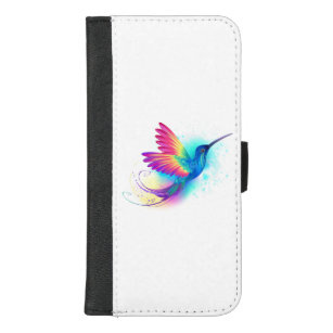 Capa Carteira Para iPhone 8/7 Plus Arco-Íris Exótico Hummingbird