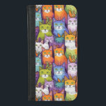 Capa Carteira Para iPhone 8/7 Carteira telefônica para mulheres de gato bonito<br><div class="desc">Olá,  senhoras do Cat! Arrefece felinos. Uma multidão de gatos bonitinha no iphone cobrir/ carteira telefônica.</div>