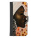 Capa Para iPhone Estilo Carteira Caso da Wallet do iPhone para Mulher de Beleza Afr (Frente)