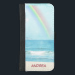 Capa Carteira Para iPhone 8/7 Plus Caso de Wallet Monograma Tropical Rainbow<br><div class="desc">Caso de Wallet Monograma Tropical Rainbow</div>