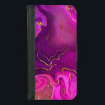 Capa Carteira Para iPhone 8/7 Design cor-de-rosa<br><div class="desc">Um design de marmoreando em roxo e rosa</div>
