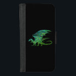 Capa Carteira Para iPhone 8/7 Dragão Mosaico Verde Incrível<br><div class="desc">As cores verdes brilhantes fazem um belo dragão real</div>