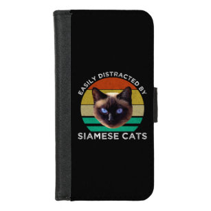 Capa Carteira Para iPhone 8/7 Fácil Distração Por Gatos Siameses