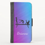 Feixe de ginástica feminino<br><div class="desc">Gymnastics Beam wallet case com o nome do seu ginasta</div>