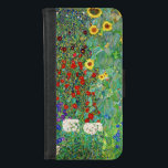 Capa Carteira Para iPhone 8/7 Jardim de Fazenda Gustav Klimt com pintura de gira<br><div class="desc">Jardim de Fazenda Gustav Klimt com Sunflower Vintage Floral Art Nouveau</div>