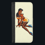 Capa Carteira Para iPhone 8/7 linda pintura negra pinta de mulher nos anos 50<br><div class="desc">bela casa dos 1950 retrô negro pinup girl art iPhone 8/7 Wallet Case</div>