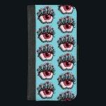 Capa Carteira Para iPhone 8/7 Plus Macabre Eye Melt Psicodélico Arte Escura Cérebro<br><div class="desc">Maleta de iPhone oftalmológica estranha com um padrão criado de uma ilustração digital que mostra um olho vermelho assustador com pestanas que têm suas próprias pestanas e estão terminando em flores vermelhas e cinzas flores sobre fundo azul alegre. Quando, por vezes, os vossos olhos estão tão tensos que têm a...</div>