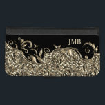 Capa Carteira Para iPhone 8/7 Metallic Gold Floral and Black<br><div class="desc">Faux Metallic Gold and Black wallet case ready for you to personalize. ✔Note: Not all template areas need changed. 📌If you need further customization, please click the "Click to Customize further" or "Customize or Edit Design"button and use our design tool to resize, rotate, change text color, add text and so...</div>