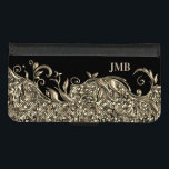Capa Carteira Para iPhone 8/7 Metallic Gold Floral and Black<br><div class="desc">Faux Metallic Gold and Black wallet case ready for you to personalize. ✔Note: Not all template areas need changed. 📌If you need further customization, please click the "Click to Customize further" or "Customize or Edit Design"button and use our design tool to resize, rotate, change text color, add text and so...</div>