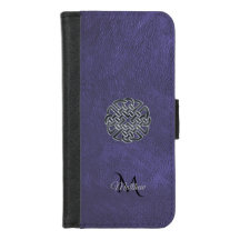 Monograma celta de couro roxo silenciado do nó