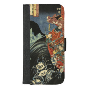Capa Carteira Para iPhone 8/7 Plus O samurai japonês do vintage contra o fantasma