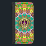 Capa Carteira Para iPhone 8/7 Peace Sun Happy Hippie Colorful Mandala<br><div class="desc">Capas de telefone personalizadas feitas com a colorida mandala de geometria de joia digital,  centrada num símbolo de paz de ouro | arte por webgrl.art</div>