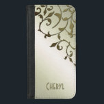 Capa Carteira Para iPhone 8/7 Rolando Folhas de Oliva Pessoais<br><div class="desc">padrão de licença bonito</div>